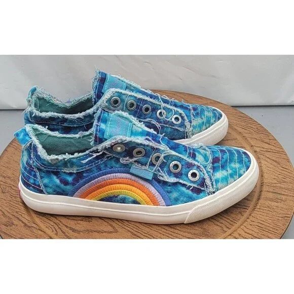 Blowfish Malibu Playwire-F-T Sneakers Blue Tie Dye Size 7 Slip-On - Picture 3 of 13
